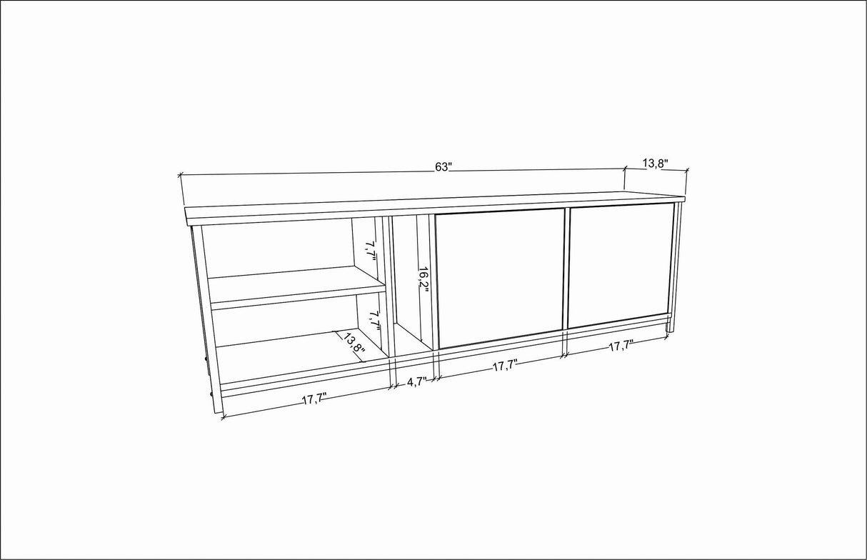 Comodă TV Primrose, Diverse culori, 160x35x51 cm - Alb - Auriu | SKU: 322RTC2258 | Comodă TV Primrose, 160x35x51 cm, varianta Alb - Auriu, produs pentru amenajarea locuinței, disponibil online în România la CasaMob
