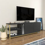 Comodă TV Primrose, Diverse culori, 160x35x51 cm - Antracit - Auriu | SKU: 322RTC2260 | Comodă TV Primrose, 160x35x51 cm, varianta Antracit - Auriu, produs pentru amenajarea locuinței, disponibil online în România la CasaMob