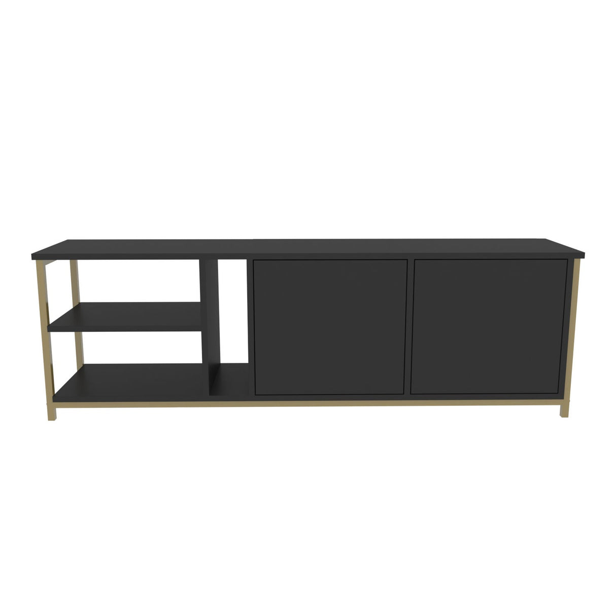 Comodă TV Primrose, Diverse culori, 160x35x51 cm - Antracit - Auriu | SKU: 322RTC2260 | Comodă TV Primrose, 160x35x51 cm, varianta Antracit - Auriu, produs pentru amenajarea locuinței, disponibil online în România la CasaMob