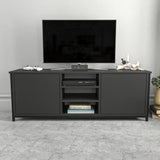 Comodă TV Otis, Diverse culori, 140x35x51 cm - Negru - Antracit | SKU: 322RTC2264 | Comodă TV Otis, 140x35x51 cm, varianta Negru - Antracit, produs pentru amenajarea locuinței, disponibil online în România la CasaMob