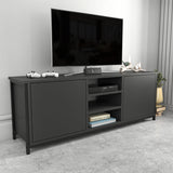 Comodă TV Otis, Diverse culori, 140x35x51 cm - Negru - Antracit | SKU: 322RTC2264 | Comodă TV Otis, 140x35x51 cm, varianta Negru - Antracit, produs pentru amenajarea locuinței, disponibil online în România la CasaMob