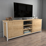 Comodă TV Otis, Diverse culori, 140x35x51 cm - Alb - Stejar | SKU: 322RTC2267 | Comodă TV Otis, 140x35x51 cm, varianta Alb - Stejar, produs pentru amenajarea locuinței, disponibil online în România la CasaMob