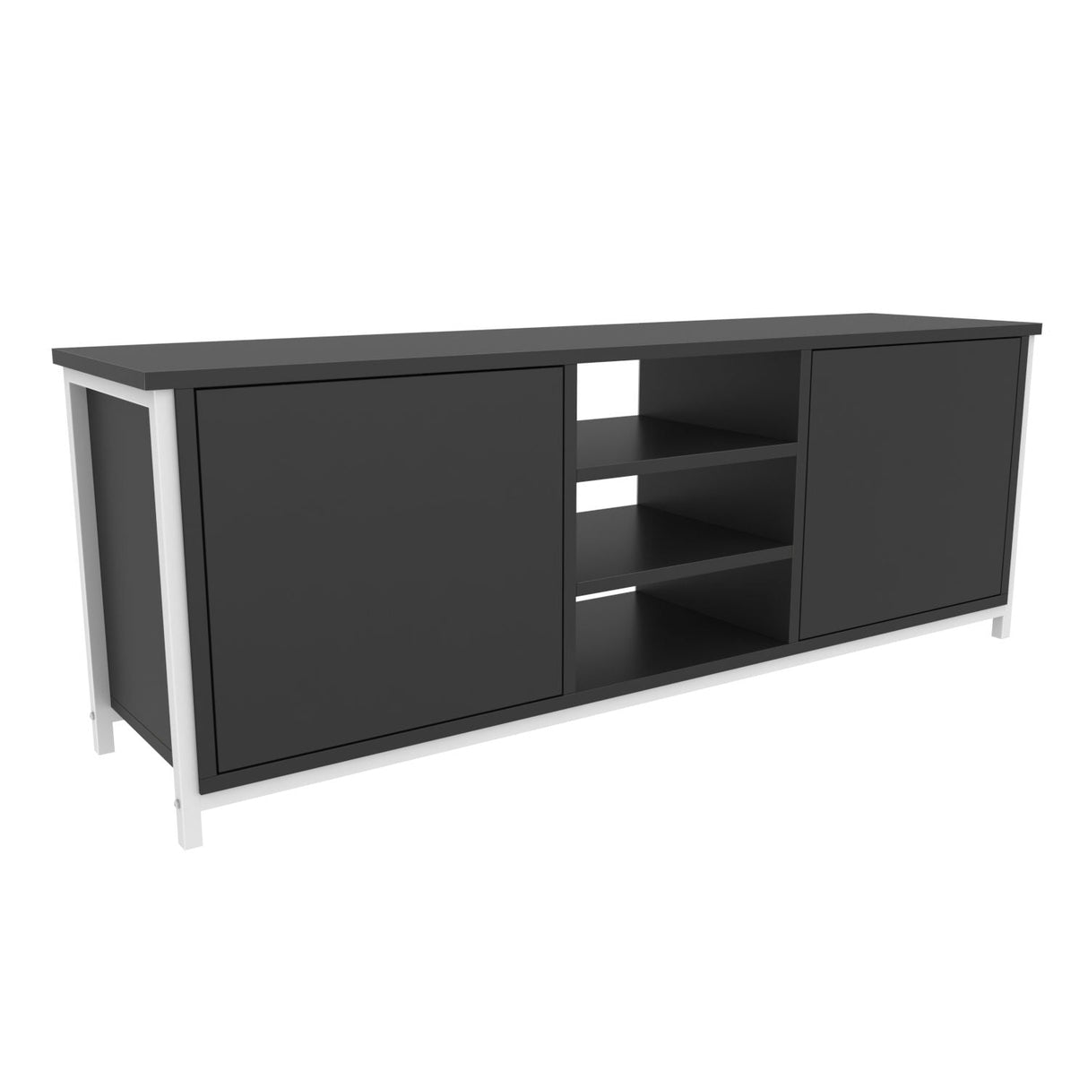 Comodă TV Otis, Diverse culori, 140x35x51 cm - Alb - Antracit | SKU: 322RTC2268 | Comodă TV Otis, 140x35x51 cm, varianta Alb - Antracit, produs pentru amenajarea locuinței, disponibil online în România la CasaMob