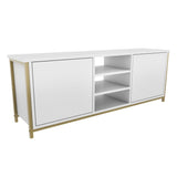 Comodă TV Otis, Diverse culori, 140x35x51 cm - Auriu - Alb | SKU: 322RTC2270 | Comodă TV Otis, 140x35x51 cm, varianta Auriu - Alb, produs pentru amenajarea locuinței, disponibil online în România la CasaMob