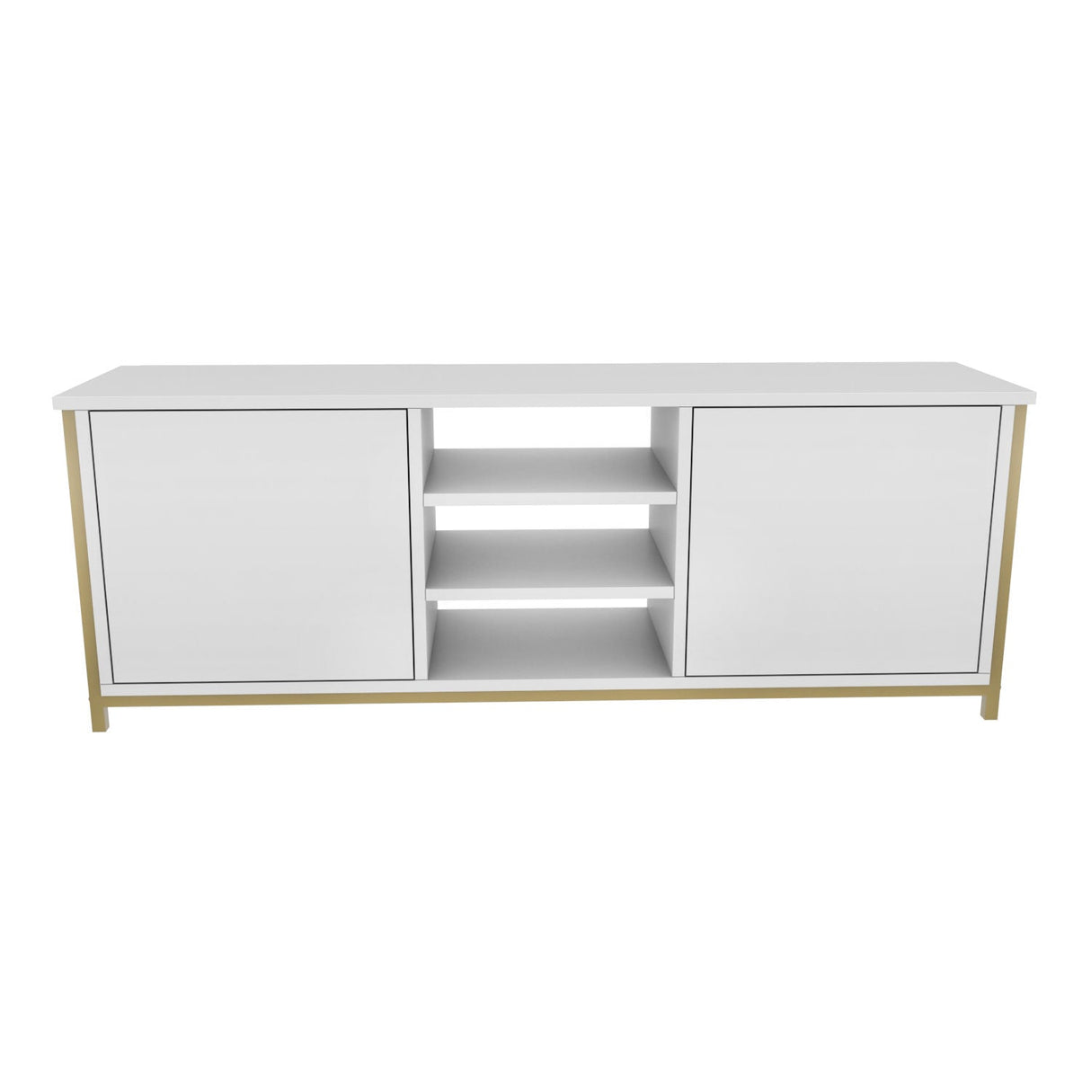 Comodă TV Otis, Diverse culori, 140x35x51 cm - Auriu - Alb | SKU: 322RTC2270 | Comodă TV Otis, 140x35x51 cm, varianta Auriu - Alb, produs pentru amenajarea locuinței, disponibil online în România la CasaMob
