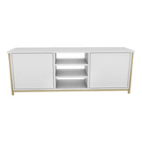Comodă TV Otis, Diverse culori, 140x35x51 cm - Auriu - Alb | SKU: 322RTC2270 | Comodă TV Otis, 140x35x51 cm, varianta Auriu - Alb, produs pentru amenajarea locuinței, disponibil online în România la CasaMob