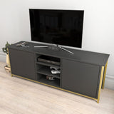 Comodă TV Otis, Diverse culori, 140x35x51 cm - Auriu - Antracit | SKU: 322RTC2272 | Comodă TV Otis, 140x35x51 cm, varianta Auriu - Antracit, produs pentru amenajarea locuinței, disponibil online în România la CasaMob