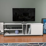Comodă TV Oneida, Diverse culori, 140x35x51 cm - Negru - Alb | SKU: 322RTC2274 | Comodă TV Oneida, 140x35x51 cm, varianta Negru - Alb, produs pentru amenajarea locuinței, disponibil online în România la CasaMob