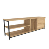 Comodă TV Oneida, Diverse culori, 140x35x51 cm - Negru - Stejar | SKU: 322RTC2275 | Comodă TV Oneida, 140x35x51 cm, varianta Negru - Stejar, produs pentru amenajarea locuinței, disponibil online în România la CasaMob