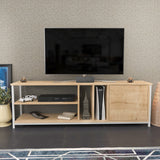 Comodă TV Oneida, Diverse culori, 140x35x51 cm - Alb - Stejar | SKU: 322RTC2279 | Comodă TV Oneida, 140x35x51 cm, varianta Alb - Stejar, produs pentru amenajarea locuinței, disponibil online în România la CasaMob