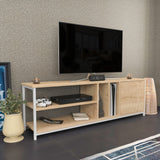 Comodă TV Oneida, Diverse culori, 140x35x51 cm - Alb - Stejar | SKU: 322RTC2279 | Comodă TV Oneida, 140x35x51 cm, varianta Alb - Stejar, produs pentru amenajarea locuinței, disponibil online în România la CasaMob