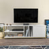 Auriu - Alb | SKU: 322RTC2282 | Comodă TV Oneida, 140x35x51 cm, varianta Auriu - Alb, produs pentru amenajarea locuinței, disponibil online în România la CasaMob