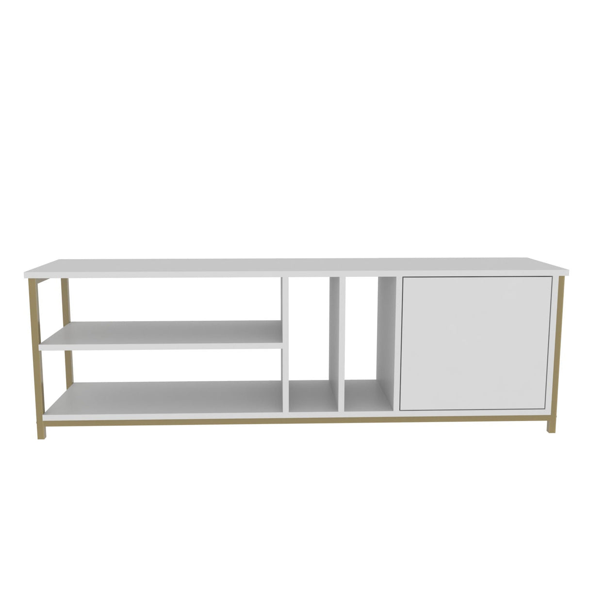 Comodă TV Oneida, Diverse culori, 140x35x51 cm - Auriu - Alb | SKU: 322RTC2282 | Comodă TV Oneida, 140x35x51 cm, varianta Auriu - Alb, produs pentru amenajarea locuinței, disponibil online în România la CasaMob