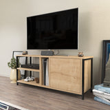 Comodă TV Neola, Diverse culori, 120x35x51 cm - Negru - Stejar | SKU: 322RTC2287 | Comodă TV Neola, 120x35x51 cm, varianta Negru - Stejar, produs pentru amenajarea locuinței, disponibil online în România la CasaMob
