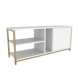 Comodă TV Neola, Diverse culori, 120x35x51 cm - Auriu - Alb | SKU: 322RTC2294 | Comodă TV Neola, 120x35x51 cm, varianta Auriu - Alb, produs pentru amenajarea locuinței, disponibil online în România la CasaMob