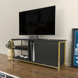 Comodă TV Neola, Diverse culori, 120x35x51 cm - Auriu - Antracit | SKU: 322RTC2296 | Comodă TV Neola, 120x35x51 cm, varianta Auriu - Antracit, produs pentru amenajarea locuinței, disponibil online în România la CasaMob