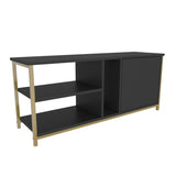 Comodă TV Neola, Diverse culori, 120x35x51 cm - Auriu - Antracit | SKU: 322RTC2296 | Comodă TV Neola, 120x35x51 cm, varianta Auriu - Antracit, produs pentru amenajarea locuinței, disponibil online în România la CasaMob