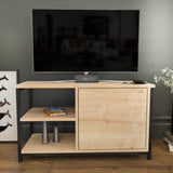 Comodă TV Muskegon, Diverse culori, 90x35x51 cm - Negru - Stejar | SKU: 322RTC2299 | Comodă TV Muskegon, 90x35x51 cm, varianta Negru - Stejar, produs pentru amenajarea locuinței, disponibil online în România la CasaMob