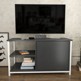 Comodă TV Muskegon, Diverse culori, 90x35x51 cm - Alb - Antracit | SKU: 322RTC2305 | Comodă TV Muskegon, 90x35x51 cm, varianta Alb - Antracit, produs pentru amenajarea locuinței, disponibil online în România la CasaMob