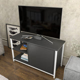 Comodă TV Muskegon, Diverse culori, 90x35x51 cm - Alb - Antracit | SKU: 322RTC2305 | Comodă TV Muskegon, 90x35x51 cm, varianta Alb - Antracit, produs pentru amenajarea locuinței, disponibil online în România la CasaMob