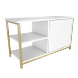 Comodă TV Muskegon, Diverse culori, 90x35x51 cm - Auriu - Alb | SKU: 322RTC2307 | Comodă TV Muskegon, 90x35x51 cm, varianta Auriu - Alb, produs pentru amenajarea locuinței, disponibil online în România la CasaMob