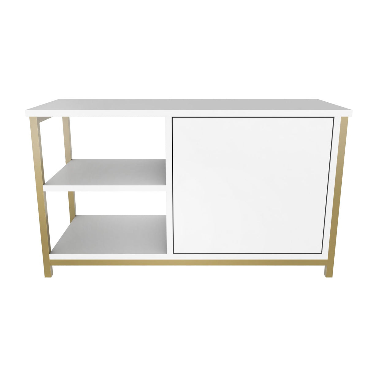 Comodă TV Muskegon, Diverse culori, 90x35x51 cm - Auriu - Alb | SKU: 322RTC2307 | Comodă TV Muskegon, 90x35x51 cm, varianta Auriu - Alb, produs pentru amenajarea locuinței, disponibil online în România la CasaMob