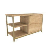 Comodă TV Muskegon, Diverse culori, 90x35x51 cm - Auriu - Stejar | SKU: 322RTC2308 | Comodă TV Muskegon, 90x35x51 cm, varianta Auriu - Stejar, produs pentru amenajarea locuinței, disponibil online în România la CasaMob