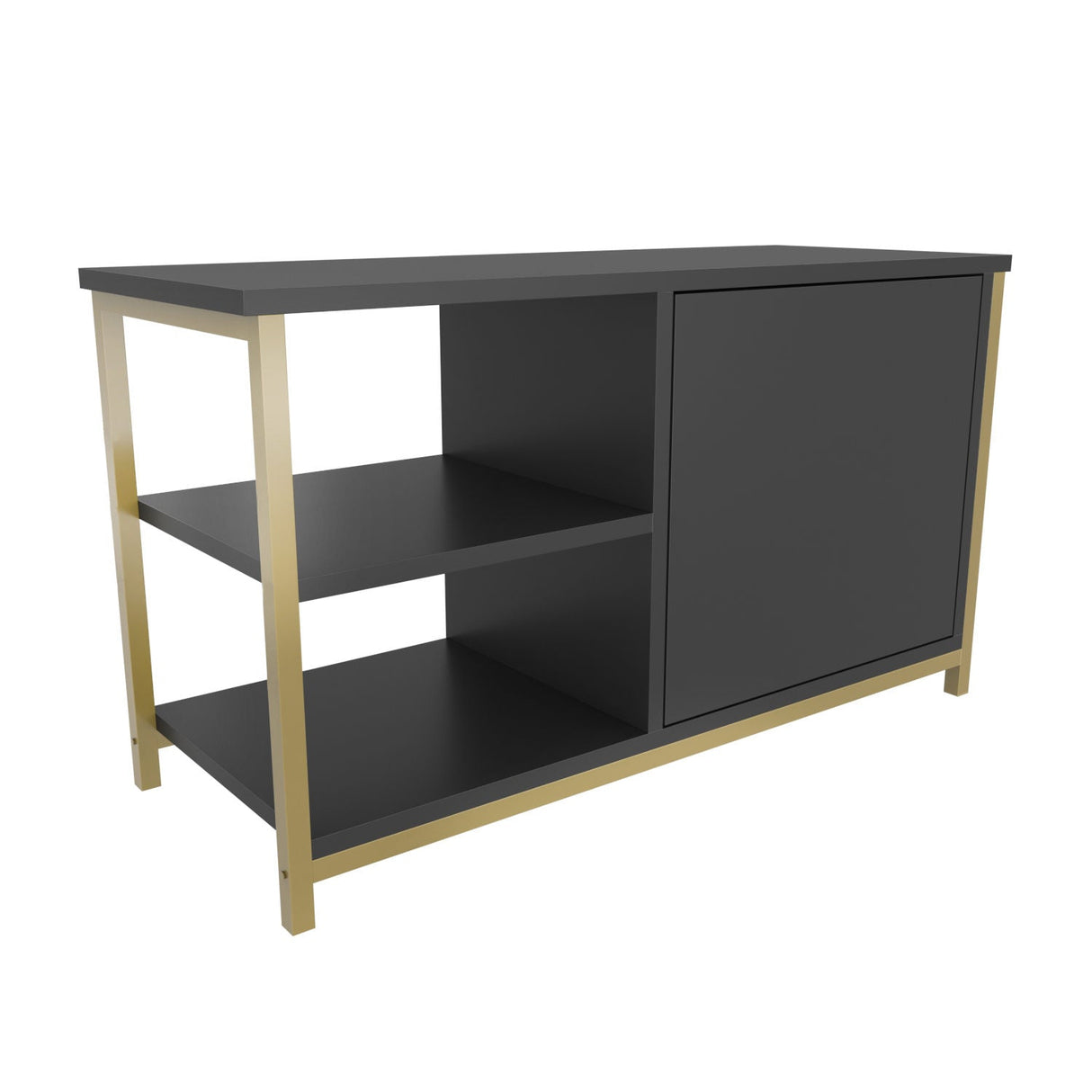 Comodă TV Muskegon, Diverse culori, 90x35x51 cm - Auriu - Antracit | SKU: 322RTC2309 | Comodă TV Muskegon, 90x35x51 cm, varianta Auriu - Antracit, produs pentru amenajarea locuinței, disponibil online în România la CasaMob