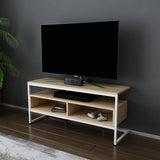 Comodă TV Merrion, Diverse culori, 110x35x50 cm - Alb - Stejar | SKU: 322RTC2328 | Comodă TV Merrion, 110x35x50 cm, varianta Alb - Stejar, produs pentru amenajarea locuinței, disponibil online în România la CasaMob