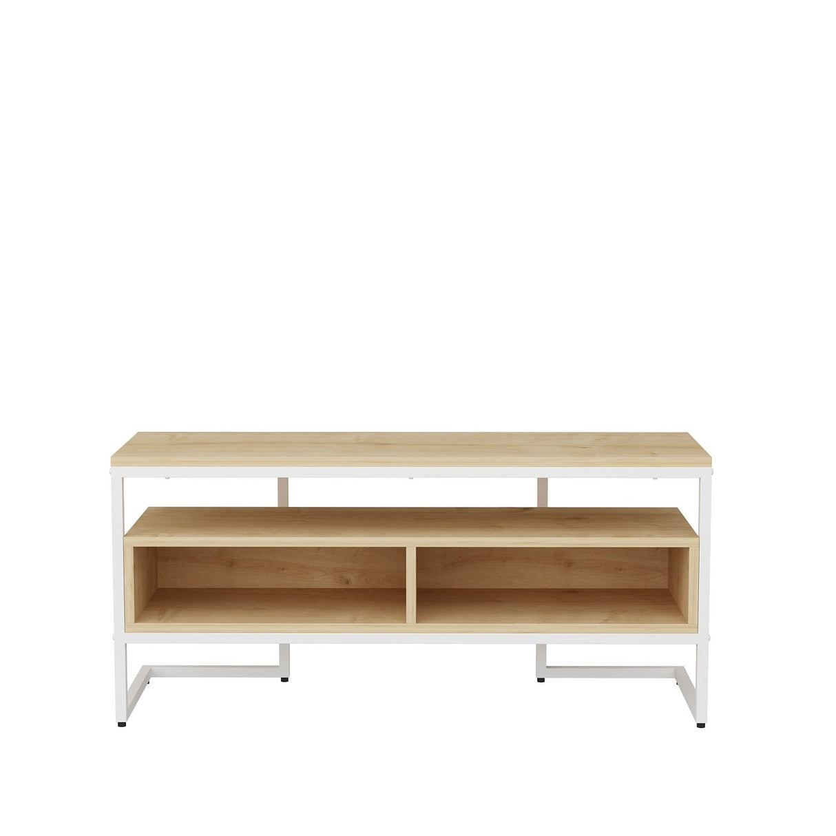Comodă TV Merrion, Diverse culori, 110x35x50 cm - Alb - Stejar | SKU: 322RTC2328 | Comodă TV Merrion, 110x35x50 cm, varianta Alb - Stejar, produs pentru amenajarea locuinței, disponibil online în România la CasaMob
