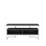Comodă TV Merrion, Diverse culori, 110x35x50 cm - Alb - Antracit | SKU: 322RTC2329 | Comodă TV Merrion, 110x35x50 cm, varianta Alb - Antracit, produs pentru amenajarea locuinței, disponibil online în România la CasaMob