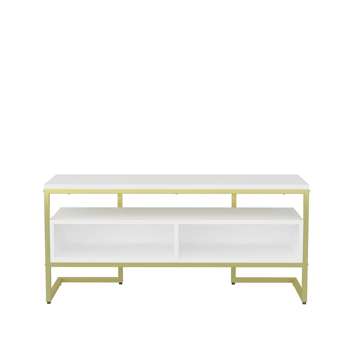 Comodă TV Merrion, Diverse culori, 110x35x50 cm - Auriu - Alb | SKU: 322RTC2331 | Comodă TV Merrion, 110x35x50 cm, varianta Auriu - Alb, produs pentru amenajarea locuinței, disponibil online în România la CasaMob