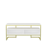 Comodă TV Merrion, Diverse culori, 110x35x50 cm - Auriu - Alb | SKU: 322RTC2331 | Comodă TV Merrion, 110x35x50 cm, varianta Auriu - Alb, produs pentru amenajarea locuinței, disponibil online în România la CasaMob