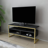 Comodă TV Merrion, Diverse culori, 110x35x50 cm - Auriu - Antracit | SKU: 322RTC2333 | Comodă TV Merrion, 110x35x50 cm, varianta Auriu - Antracit, produs pentru amenajarea locuinței, disponibil online în România la CasaMob
