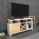 Comodă TV Auburn, Diverse culori, 120x30x61 cm - Alb - Stejar | SKU: 322RTC2365 | Comodă TV Auburn, 120x30x61 cm, varianta Alb - Stejar, produs pentru amenajarea locuinței, disponibil online în România la CasaMob