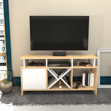 Comodă TV Auburn, Diverse culori, 120x30x61 cm - Stejar - Alb | SKU: 322RTC2369 | Comodă TV Auburn, 120x30x61 cm, varianta Stejar - Alb, produs pentru amenajarea locuinței, disponibil online în România la CasaMob