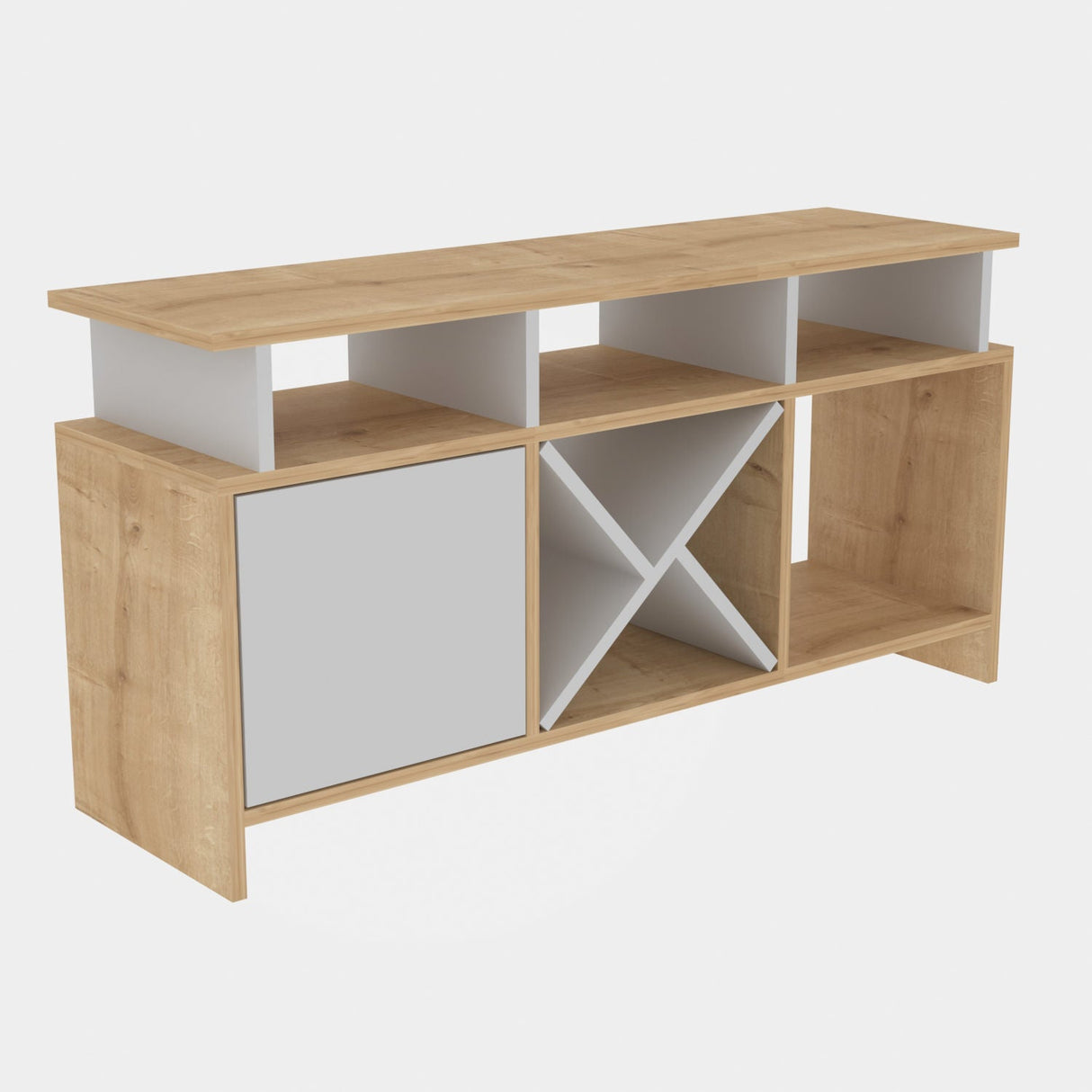 Comodă TV Auburn, Diverse culori, 120x30x61 cm - Stejar - Alb | SKU: 322RTC2369 | Comodă TV Auburn, 120x30x61 cm, varianta Stejar - Alb, produs pentru amenajarea locuinței, disponibil online în România la CasaMob