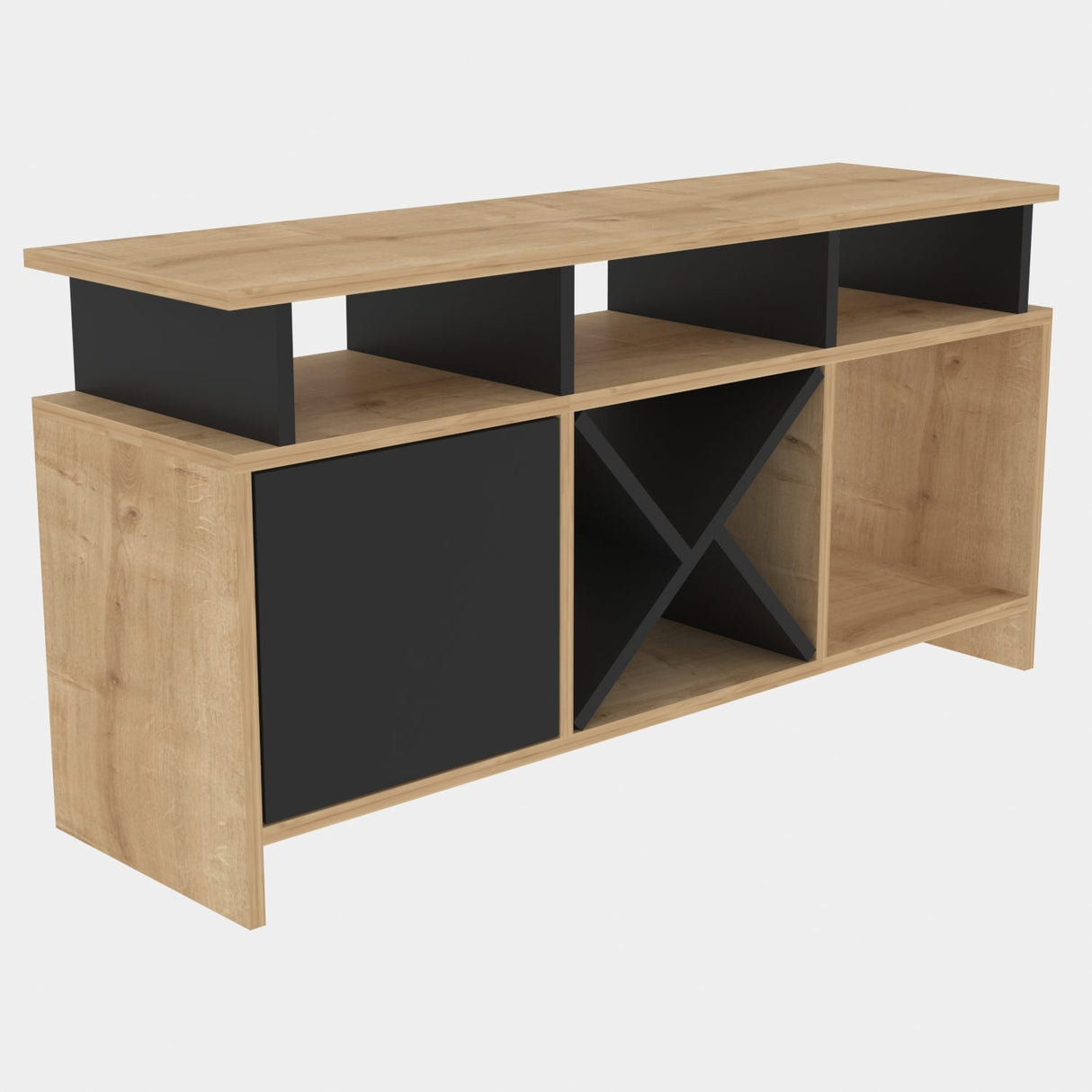 Comodă TV Auburn, Diverse culori, 120x30x61 cm - Stejar - Antracit | SKU: 322RTC2370 | Comodă TV Auburn, 120x30x61 cm, varianta Stejar - Antracit, produs pentru amenajarea locuinței, disponibil online în România la CasaMob