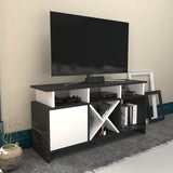 Comodă TV Auburn, Diverse culori, 120x30x61 cm - Antracit - Alb | SKU: 322RTC2373 | Comodă TV Auburn, 120x30x61 cm, varianta Antracit - Alb, produs pentru amenajarea locuinței, disponibil online în România la CasaMob