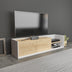 Alb - Stejar | SKU: 322RTC2388 | Comodă TV Krog, 160x35x37 cm, varianta Alb - Stejar, produs pentru amenajarea locuinței, disponibil online în România la CasaMob