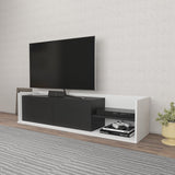 Comodă TV Krog, Diverse culori, 160x35x37 cm - Alb - Antracit | SKU: 322RTC2389 | Comodă TV Krog, 160x35x37 cm, varianta Alb - Antracit, produs pentru amenajarea locuinței, disponibil online în România la CasaMob