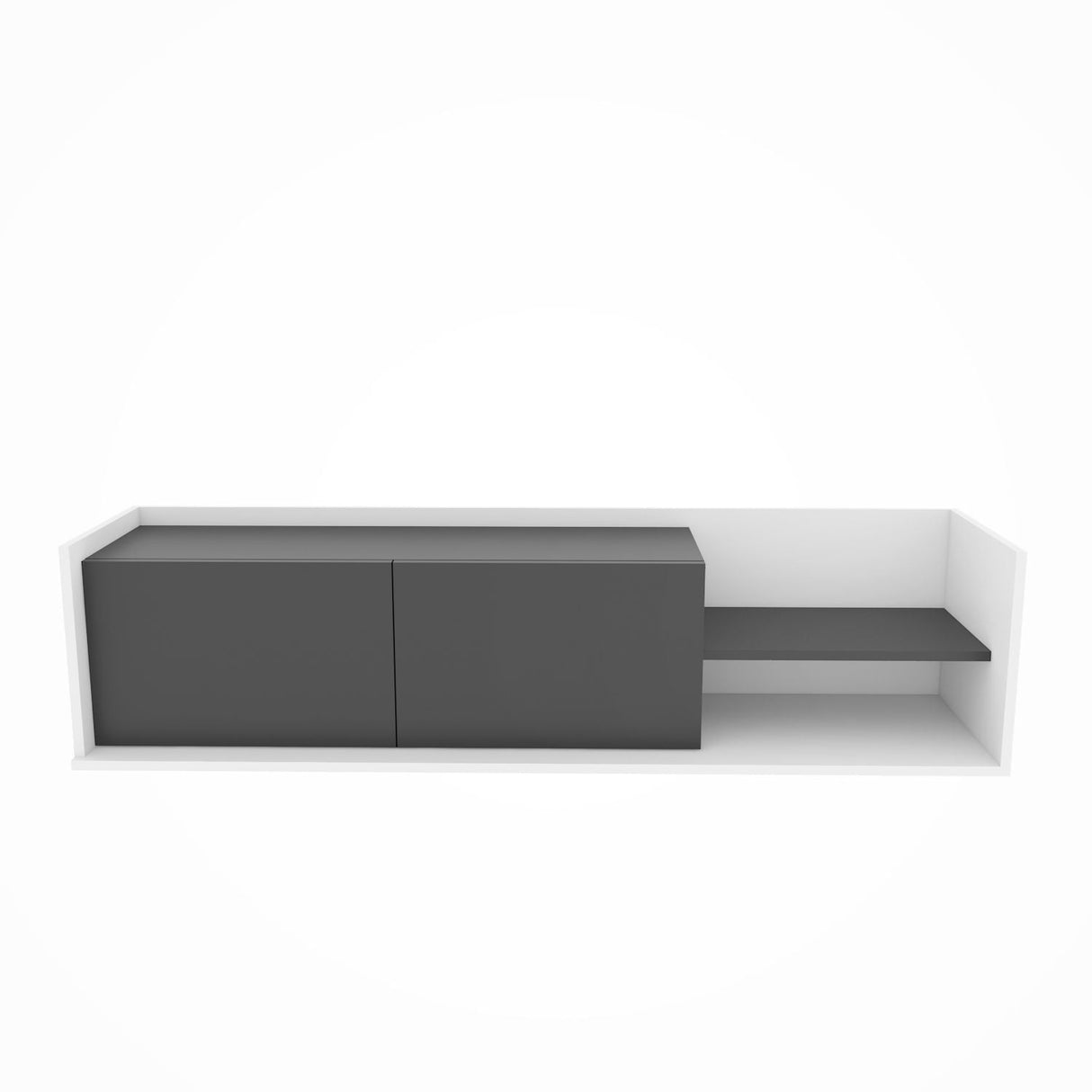 Comodă TV Krog, Diverse culori, 160x35x37 cm - Alb - Antracit | SKU: 322RTC2389 | Comodă TV Krog, 160x35x37 cm, varianta Alb - Antracit, produs pentru amenajarea locuinței, disponibil online în România la CasaMob