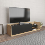 Comodă TV Krog, Diverse culori, 160x35x37 cm - Stejar - Antracit | SKU: 322RTC2393 | Comodă TV Krog, 160x35x37 cm, varianta Stejar - Antracit, produs pentru amenajarea locuinței, disponibil online în România la CasaMob