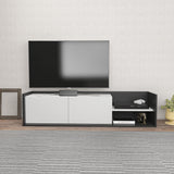 Comodă TV Krog, Diverse culori, 160x35x37 cm - Antracit - Alb | SKU: 322RTC2396 | Comodă TV Krog, 160x35x37 cm, varianta Antracit - Alb, produs pentru amenajarea locuinței, disponibil online în România la CasaMob
