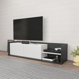 Comodă TV Krog, Diverse culori, 160x35x37 cm - Antracit - Alb | SKU: 322RTC2396 | Comodă TV Krog, 160x35x37 cm, varianta Antracit - Alb, produs pentru amenajarea locuinței, disponibil online în România la CasaMob