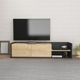 Comodă TV Krog, Diverse culori, 160x35x37 cm - Antracit - Stejar | SKU: 322RTC2397 | Comodă TV Krog, 160x35x37 cm, varianta Antracit - Stejar, produs pentru amenajarea locuinței, disponibil online în România la CasaMob