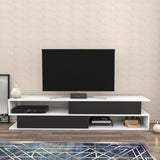 Comodă TV Cortez, Diverse culori, 160x35x39 cm - Alb - Antracit | SKU: 322RTC2406 | Comodă TV Cortez, 160x35x39 cm, varianta Alb - Antracit, produs pentru amenajarea locuinței, disponibil online în România la CasaMob