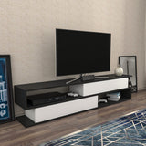 Comodă TV Cortez, Diverse culori, 160x35x39 cm - Antracit - Alb | SKU: 322RTC2413 | Comodă TV Cortez, 160x35x39 cm, varianta Antracit - Alb, produs pentru amenajarea locuinței, disponibil online în România la CasaMob