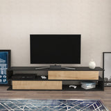 Comodă TV Cortez, Diverse culori, 160x35x39 cm - Antracit - Stejar | SKU: 322RTC2414 | Comodă TV Cortez, 160x35x39 cm, varianta Antracit - Stejar, produs pentru amenajarea locuinței, disponibil online în România la CasaMob