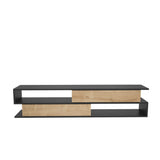 Comodă TV Cortez, Diverse culori, 160x35x39 cm - Antracit - Stejar | SKU: 322RTC2414 | Comodă TV Cortez, 160x35x39 cm, varianta Antracit - Stejar, produs pentru amenajarea locuinței, disponibil online în România la CasaMob